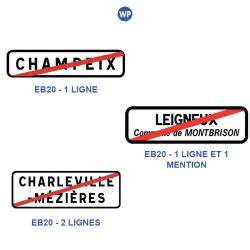 panneau EB10 et EB20 localisation agglomération