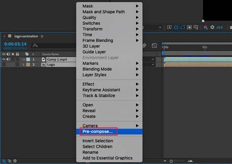 composition et calques dans After Effects