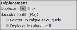 GIMP déplacement calque et sélection (illustration technique)
