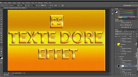 illustration doré sur texte et motifs Photoshop