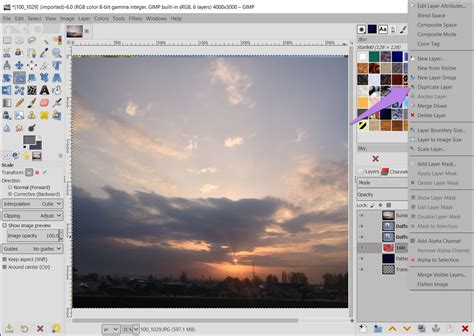 Image illustrant l’interface de GIMP et les calques