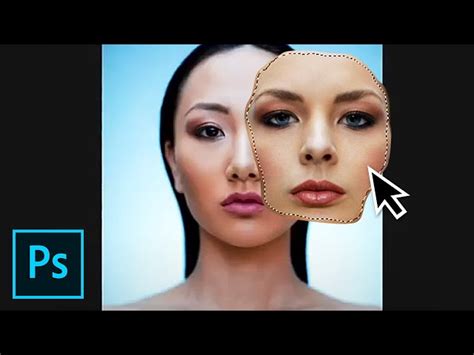 illustration comparaison face swap Photoshop