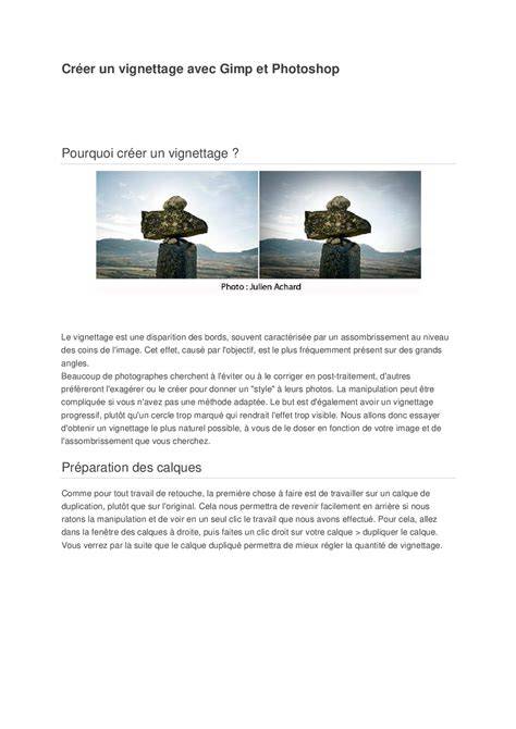 illustration vignettage expliqué sous Gimp