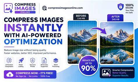 Compress images infographic for web optimization