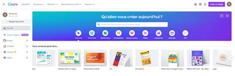 interface Canva et modules modèles