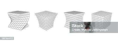 illustration de cube subdivisé et déformé