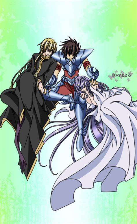 illustration des personnages Tenma Alone Sasha et Dohko