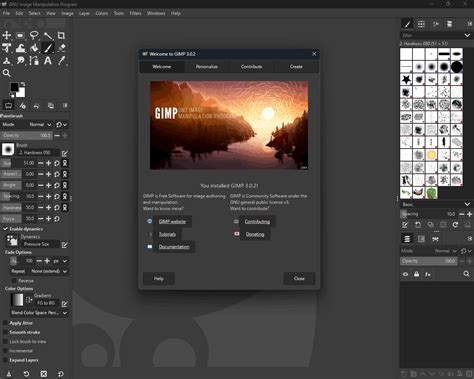 image redimensionnement interface gimp
