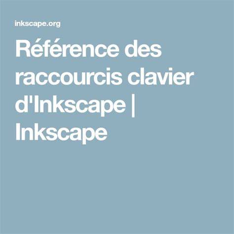 infographie: organisation des calques et raccourcis Inkscape