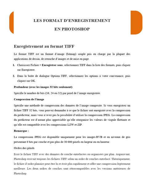 Schéma des formats d’enregistrement Photoshop