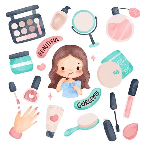 Illustration maquillage visage et calques