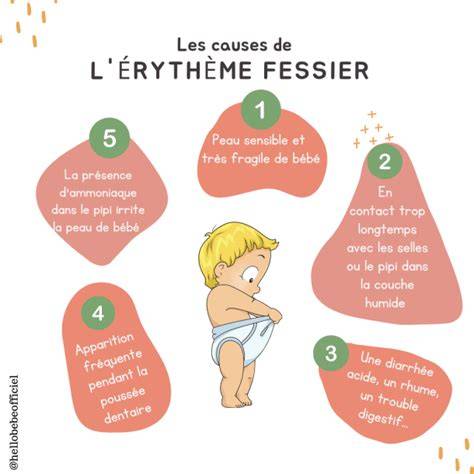 illustration dermatite couche et érythème fessier bébé