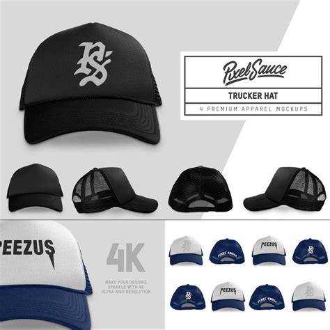mockups gratuits chapeau trucker qualité couture