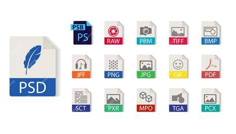 illustration poids des fichiers PSD et formats d'image