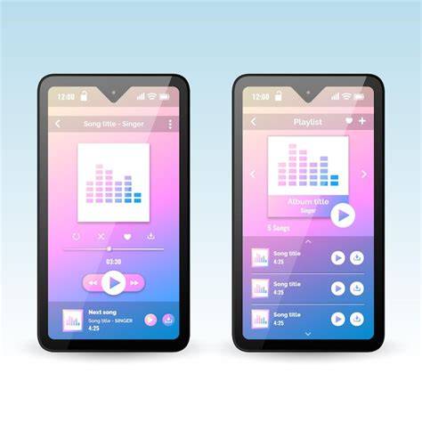 illustration peau de fond et interface lecteur musique