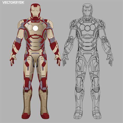 vectorisation armure Mark 42 profils