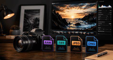schéma formats RAW et export (TIFF, PSD, DNG, JPEG)