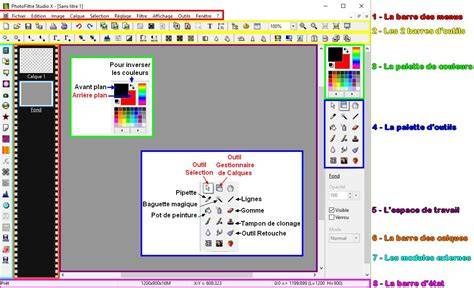 bandes horizontales photofiltre interface
