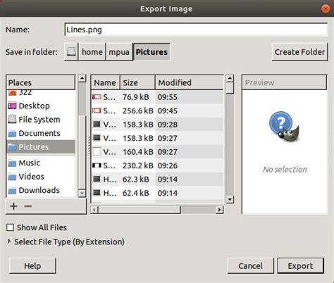 vue d’ensemble formats image et export GIMP
