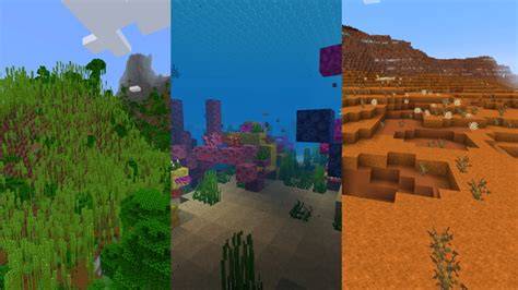 illustration blocs et biomes Minecraft