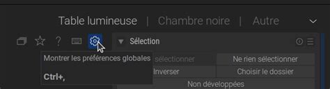 exemples interface table lumineuse darktable