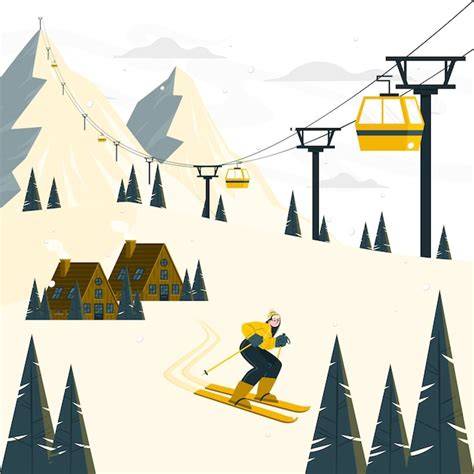 piste de ski illustration virtuelle
